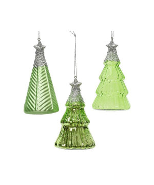 Sapin en verre etoile paillette argent h12.6cm de Déco de Noël - Jardinerie Bordeaux et Libourne dans 🎄Déco de sapin