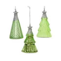 Sapin en verre etoile paillette argent h12.6cm de Déco de Noël - Jardinerie Bordeaux et Libourne dans 🎄Déco de sapin