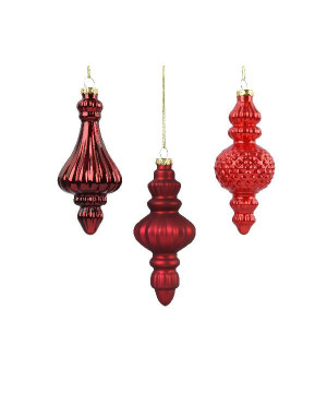 Ornement en verre rouge noel/couleur d6 h15 de Déco de Noël - Jardinerie Bordeaux et Libourne dans 🎄Déco de sapin