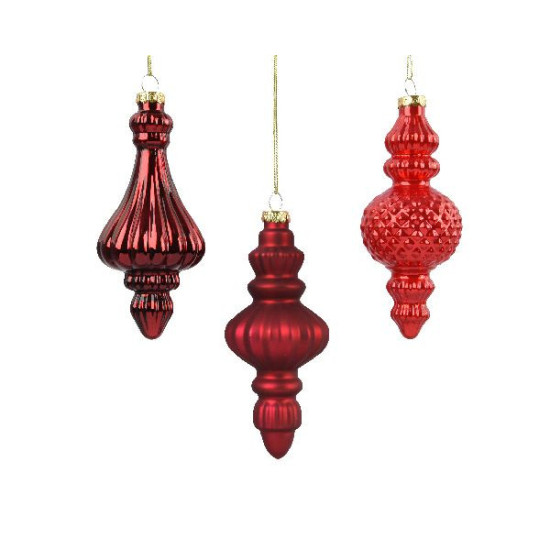 Ornement en verre rouge noel/couleur d6 h15 de Déco de Noël - Jardinerie Bordeaux et Libourne dans 🎄Déco de sapin