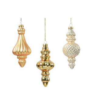 Ornement en verre perle/or d6 h15 deco noël de Déco de Noël - Jardinerie Bordeaux et Libourne dans 🎄Déco de sapin