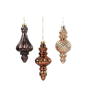 Ornement en verre brun/couleur d6 h15 deco noël de Déco de Noël - Jardinerie Bordeaux et Libourne dans 🎄Déco de sapin