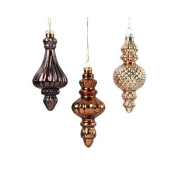 Ornement en verre brun/couleur d6 h15 deco noël de Déco de Noël - Jardinerie Bordeaux et Libourne dans 🎄Déco de sapin