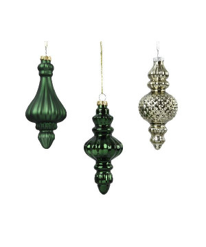 Ornement en verre vert/couleur d6 h15 deco noël de Déco de Noël - Jardinerie Bordeaux et Libourne dans 🎄Déco de sapin
