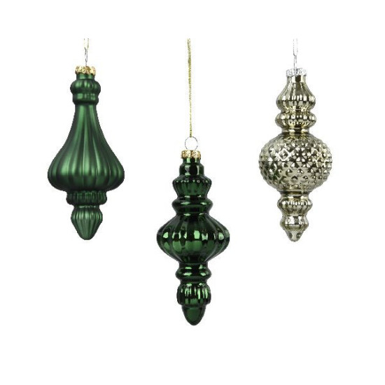 Ornement en verre vert/couleur d6 h15 deco noël de Déco de Noël - Jardinerie Bordeaux et Libourne dans 🎄Déco de sapin