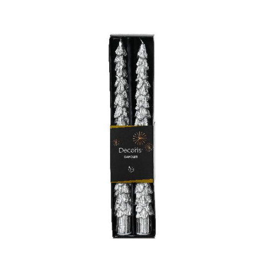 Bougie de cierge argent d2.2 h25 x2 deco noël de Déco de Noël - Jardinerie Bordeaux et Libourne dans 🍽️Décoration de table de...