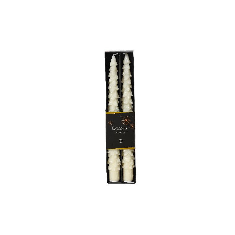 Bougie de cierge blanc laine d2.2 h25 x2 noël de Déco de Noël - Jardinerie Bordeaux et Libourne dans 🍽️Décoration de table de...