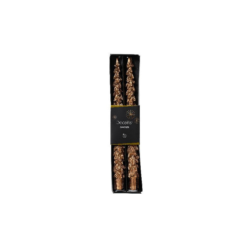 Bougie de cierge brun gingembre d2.2 h25 x2 de Déco de Noël - Jardinerie Bordeaux et Libourne dans 🍽️Décoration de table de Noël