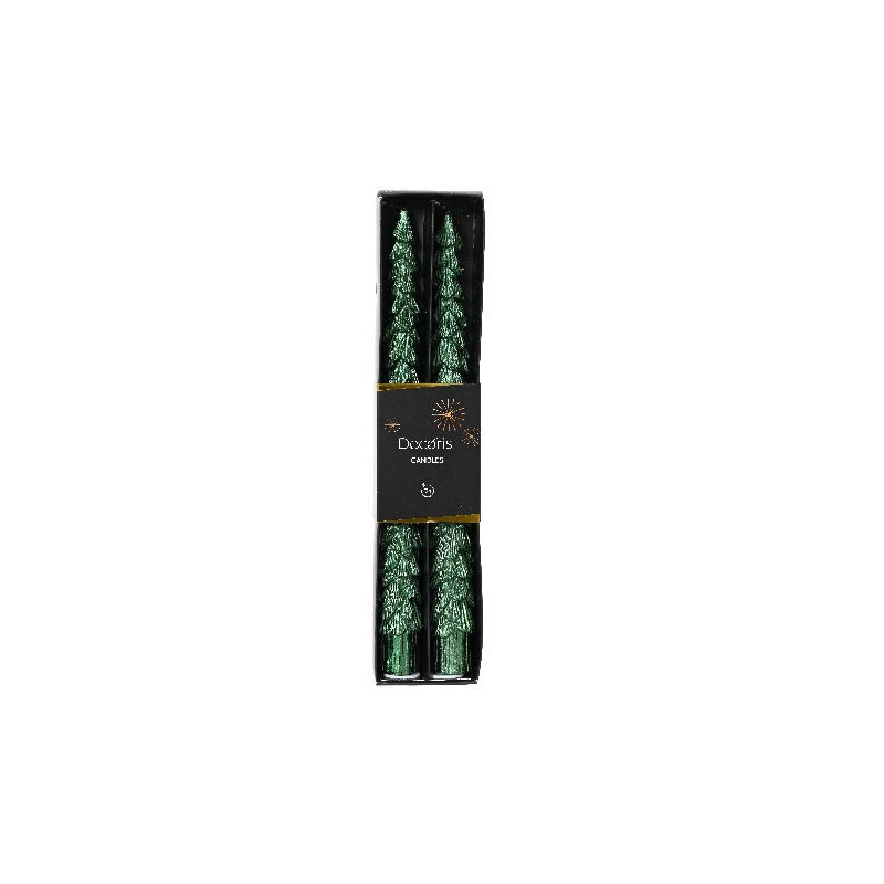 Bougie de cierge vert pin d2.2 h25 x2 deco noël de Déco de Noël - Jardinerie Bordeaux et Libourne dans 🍽️Décoration de table ...