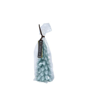 Bougie cire neige. paillettes vert d8 h16.5 de Déco de Noël - Jardinerie Bordeaux et Libourne dans 🍽️Décoration de table de Noël