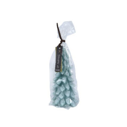 Bougie cire neige. paillettes vert d8 h16.5 de Déco de Noël - Jardinerie Bordeaux et Libourne dans 🍽️Décoration de table de Noël