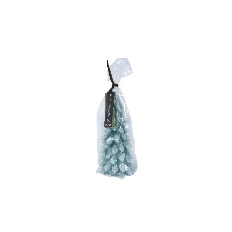 Bougie cire neige. paillettes vert d8 h16.5 de Déco de Noël - Jardinerie Bordeaux et Libourne dans 🍽️Décoration de table de Noël