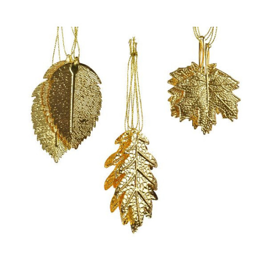 Feuille de fer or clair h8cm x4 deco noël de Déco de Noël - Jardinerie Bordeaux et Libourne dans 🎄Déco de sapin