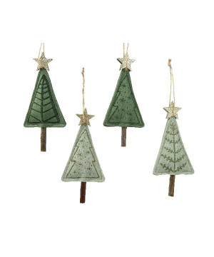 Sapin en feutrine etoile paillettes vert h14cm de Déco de Noël - Jardinerie Bordeaux et Libourne dans 🎄Déco de sapin