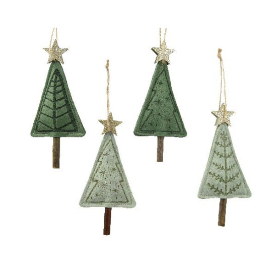Sapin en feutrine etoile paillettes vert h14cm de Déco de Noël - Jardinerie Bordeaux et Libourne dans 🎄Déco de sapin