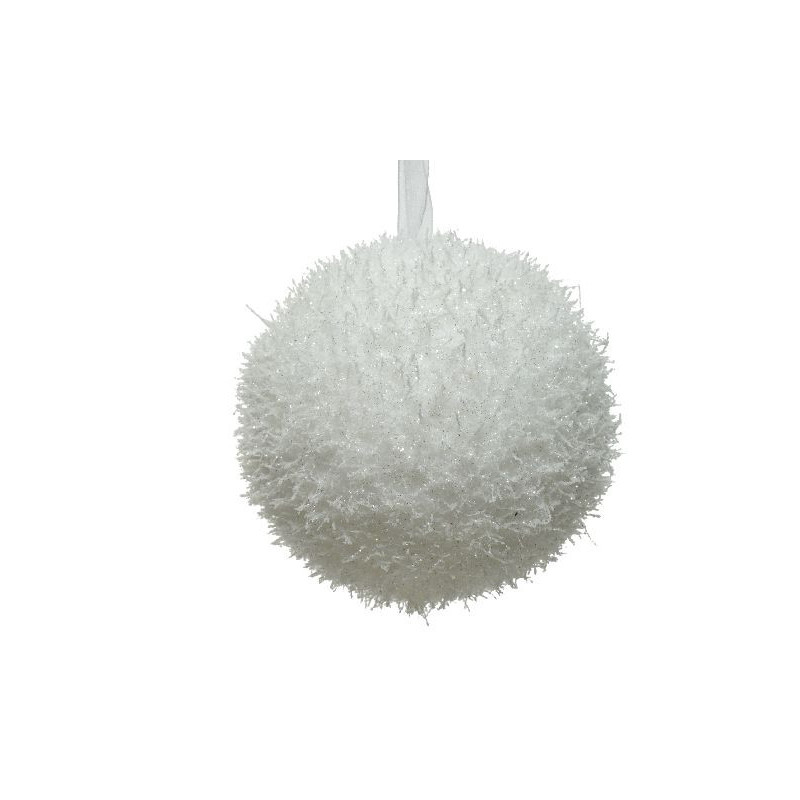 Boule de mousse glace blanc d10cm deco noël de Déco de Noël - Jardinerie Bordeaux et Libourne dans Boule pour sapin de Noël