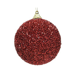 Boule de mousse paillettes. pois rouge d8cm de Déco de Noël - Jardinerie Bordeaux et Libourne dans Boule pour sapin de Noël
