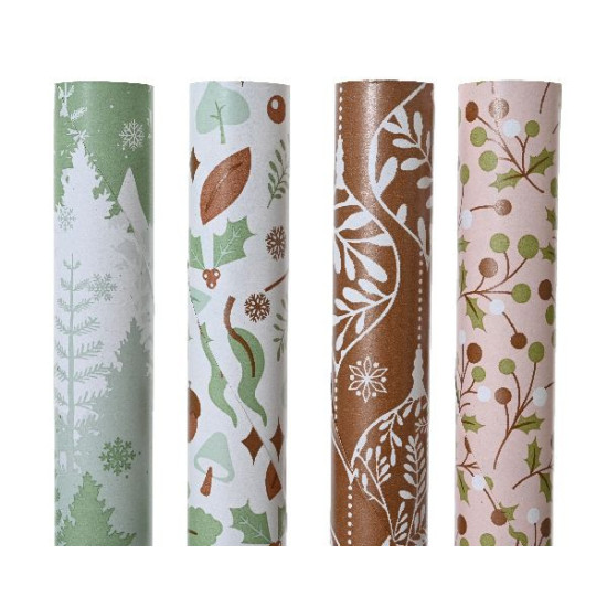 Papier cadeau de 2m 4ass deco noël de Déco de Noël - Jardinerie Bordeaux et Libourne dans Emballages pour Noël