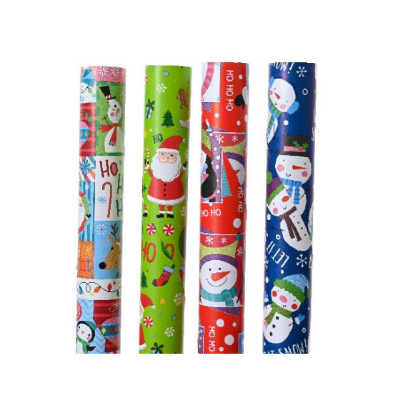 Papier cadeau de 3m 4ass deco noël de Déco de Noël - Jardinerie Bordeaux et Libourne dans Emballages pour Noël