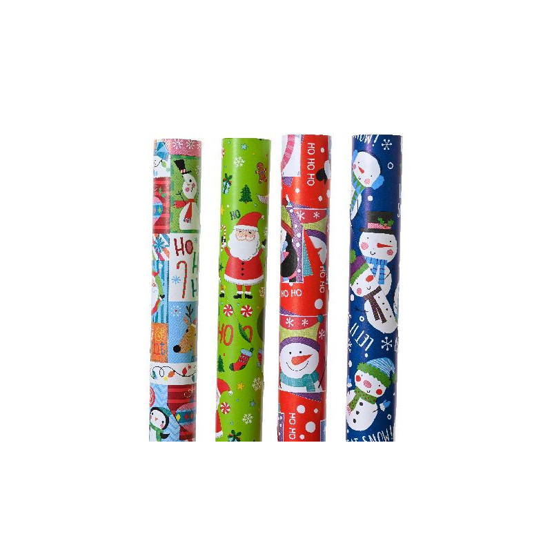 Papier cadeau de 3m 4ass deco noël de Déco de Noël - Jardinerie Bordeaux et Libourne dans Emballages pour Noël