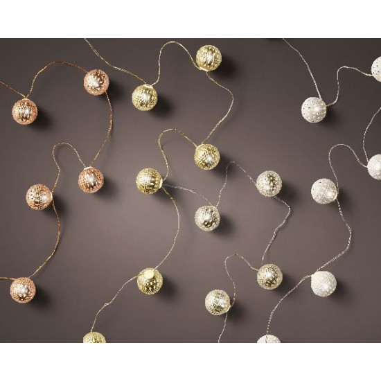 Micro led 1.10m 12l argent/blanc chaud de Déco de Noël - Jardinerie Bordeaux et Libourne dans 💡Guirlande et déco électrique
