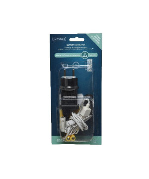 Adaptateur 3m 9 batteries noir/blanc 3xaaa noël de Déco de Noël - Jardinerie Bordeaux et Libourne dans 🎄Déco de sapin