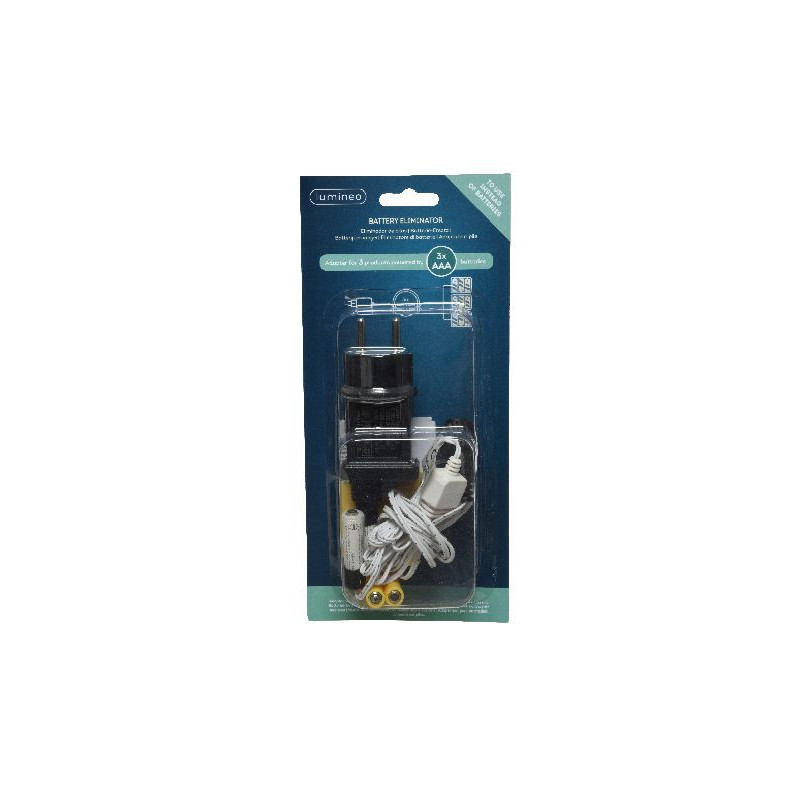 Adaptateur 3m 9 batteries noir/blanc 3xaaa noël de Déco de Noël - Jardinerie Bordeaux et Libourne dans 🎄Déco de sapin