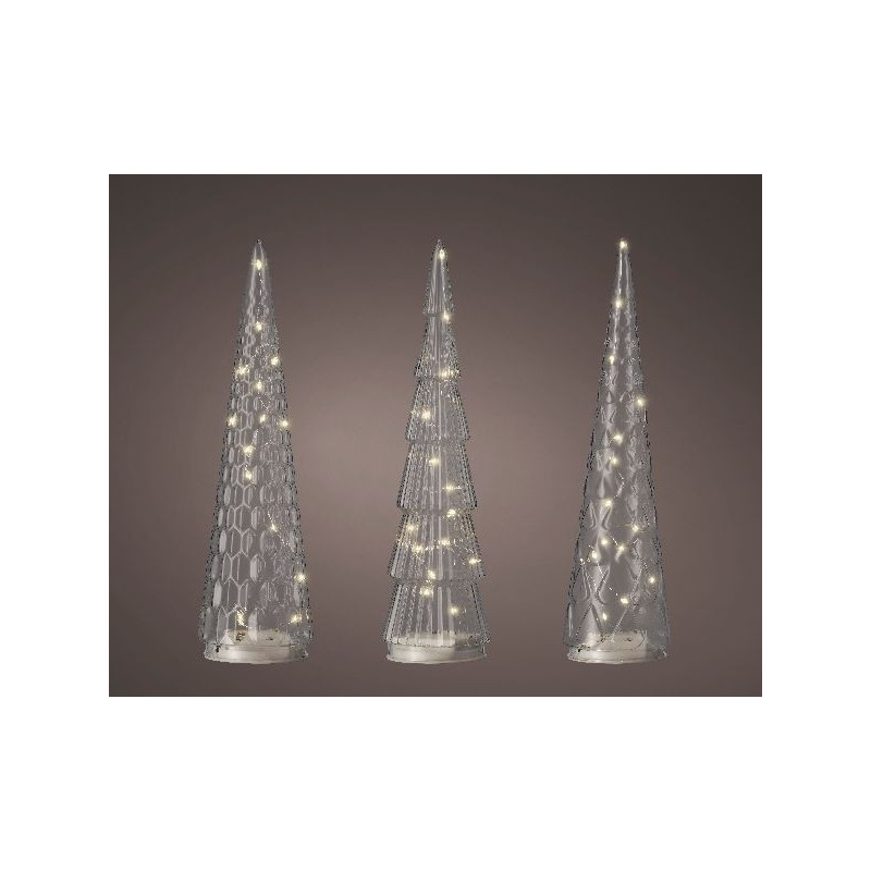 Micro led sapin verre fixe int clair/blanc 15l de Déco de Noël - Jardinerie Bordeaux et Libourne dans 💡Guirlande et déco élec...