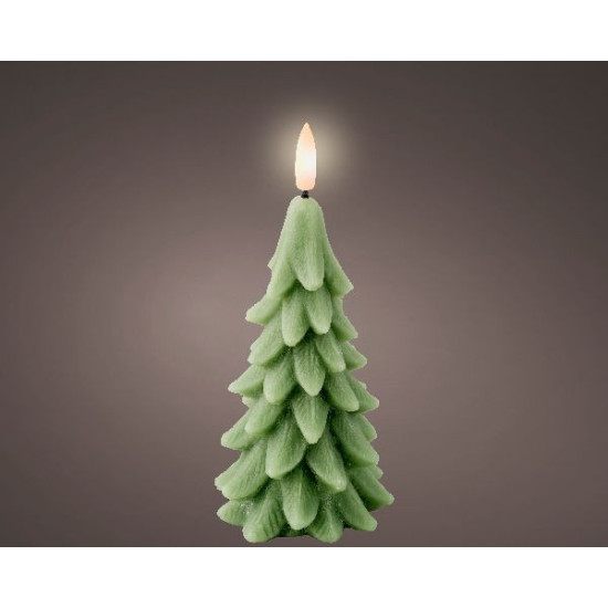 Bougie en cire avec meche led modèle sapin de Déco de Noël - Jardinerie Bordeaux et Libourne dans Bougie de Noël et accessoires
