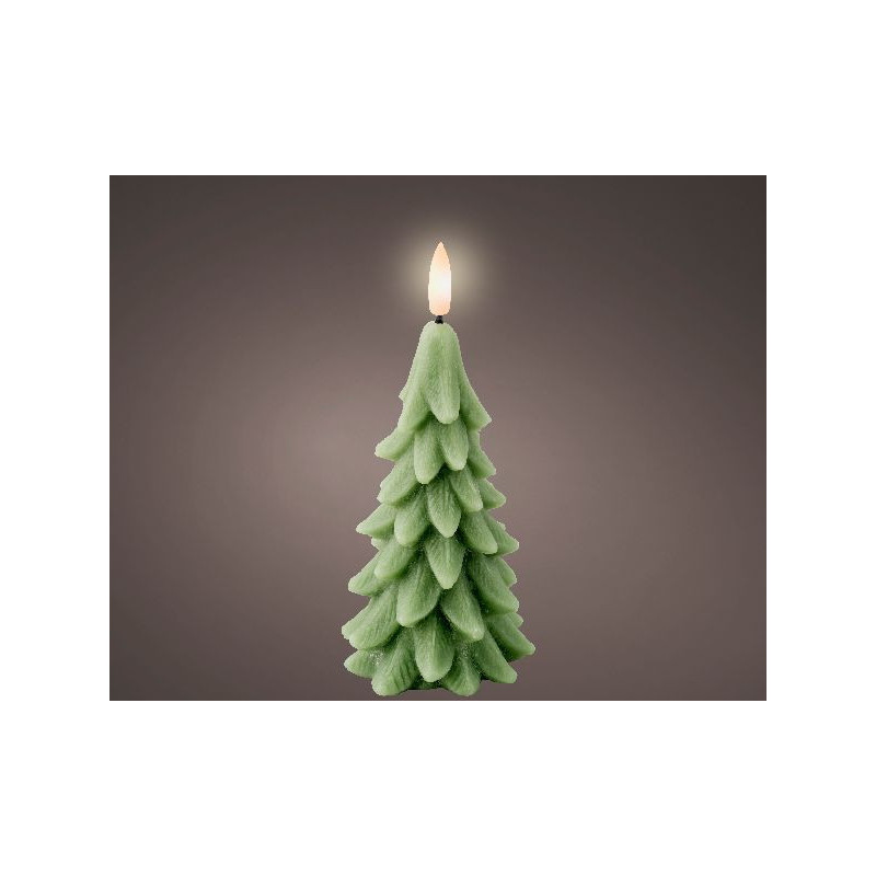 Bougie en cire avec meche led modèle sapin de Déco de Noël - Jardinerie Bordeaux et Libourne dans Bougie de Noël et accessoires