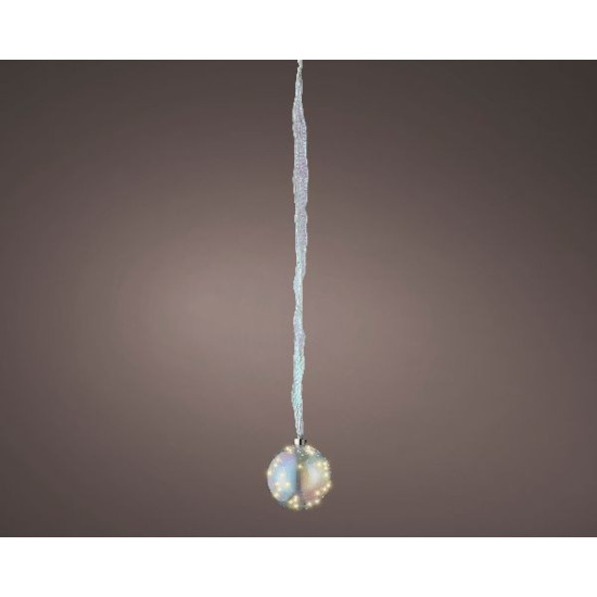 Boule irise avec microled 30l couleur blanc de Déco de Noël - Jardinerie Bordeaux et Libourne dans 💡Guirlande et déco électrique