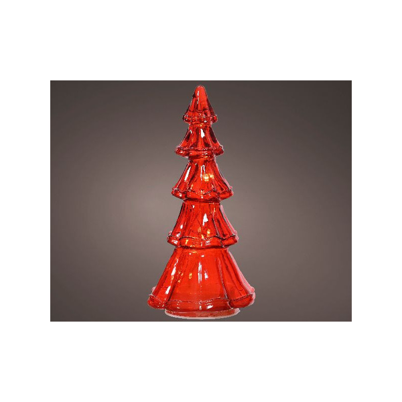 Sapin micro led 30l verre rouge/blanc de Déco de Noël - Jardinerie Bordeaux et Libourne dans 💡Guirlande et déco électrique