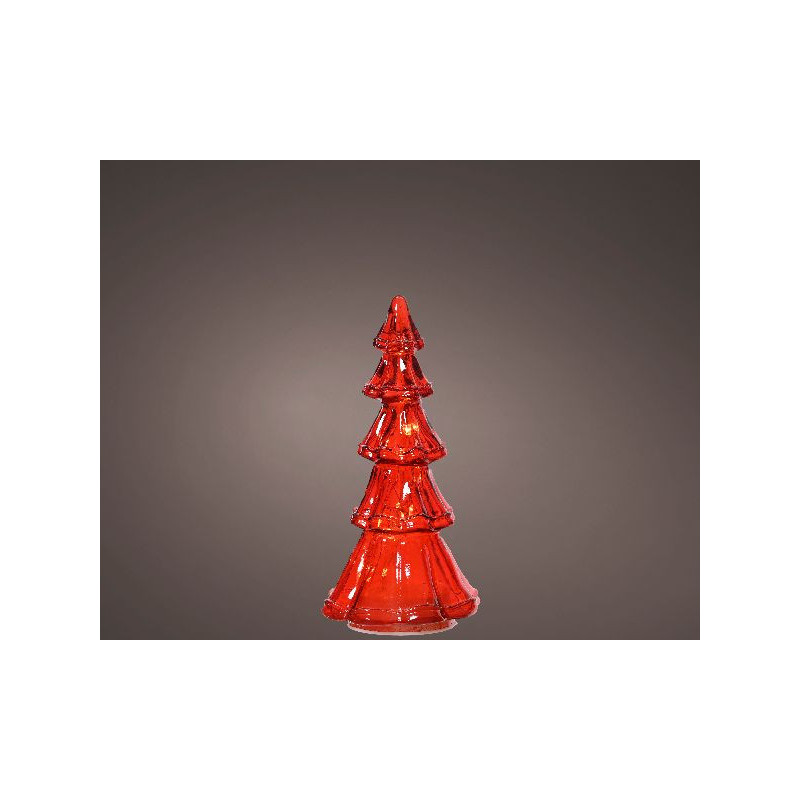 Sapin micro led 15l verre rouge/blanc de Déco de Noël - Jardinerie Bordeaux et Libourne dans 💡Guirlande et déco électrique