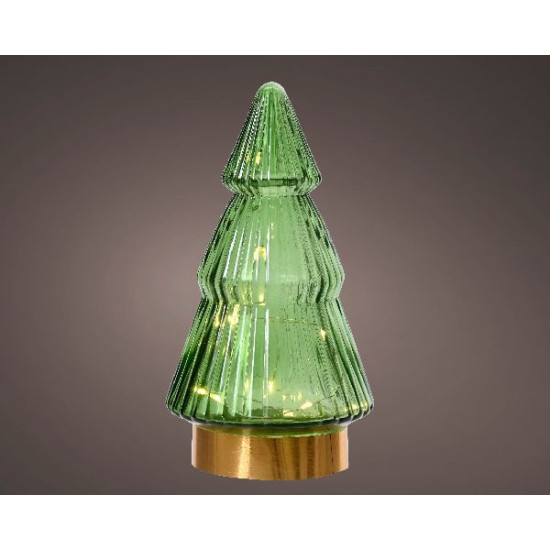 Micro led sapin verre fixe int vert/blanc 15l de Déco de Noël - Jardinerie Bordeaux et Libourne dans 💡Guirlande et déco élect...