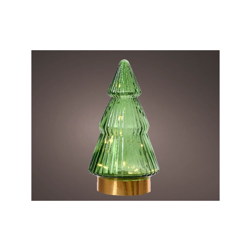 Micro led sapin verre fixe int vert/blanc 15l de Déco de Noël - Jardinerie Bordeaux et Libourne dans 💡Guirlande et déco élect...