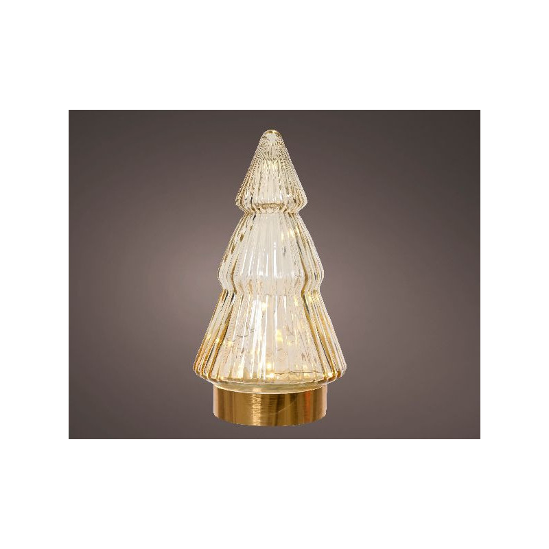 Micro led sapin verre fixe int ambre/blanc 15l de Déco de Noël - Jardinerie Bordeaux et Libourne dans 💡Guirlande et déco élec...