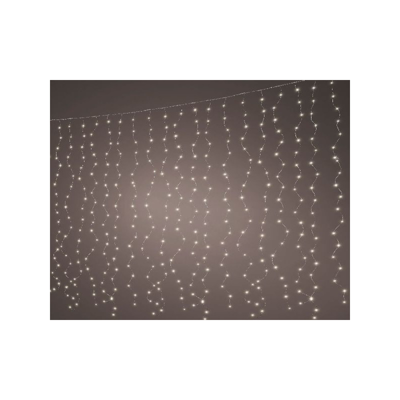 Rideau microled lumineux 100l blanc chaud de Déco de Noël - Jardinerie Bordeaux et Libourne dans 💡Guirlande et déco électrique