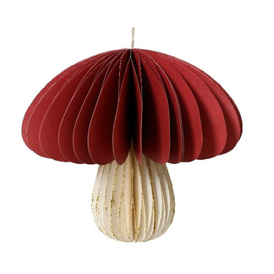 Champignon en papier bordeaux dia20cm x h.18cm de Déco de Noël - Jardinerie Bordeaux et Libourne dans 🎅Figurine de Noël