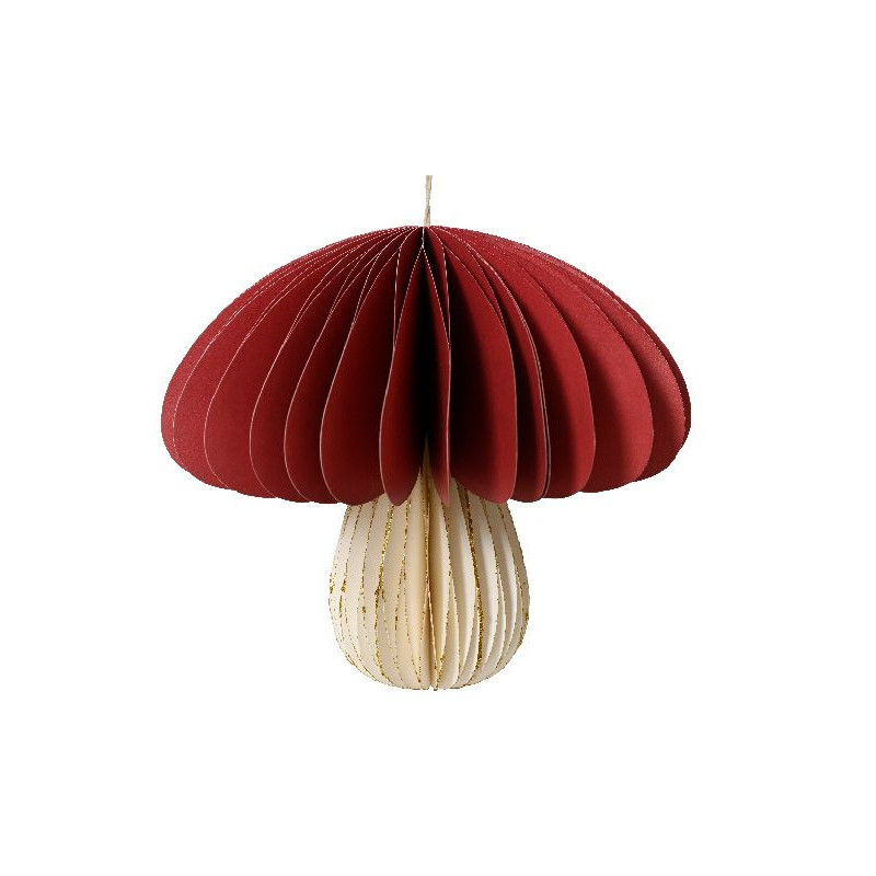 Champignon en papier bordeaux dia20cm x h.18cm de Déco de Noël - Jardinerie Bordeaux et Libourne dans 🎅Figurine de Noël