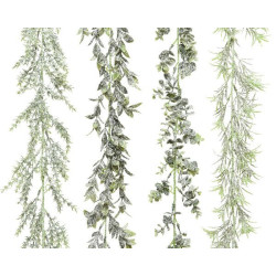 Guirlande en plast neige 4ass vert/blanc h180cm de Déco de Noël - Jardinerie Bordeaux et Libourne dans Guirlande pour sapin d...