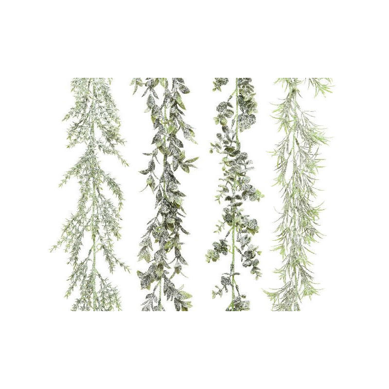 Guirlande en plast neige 4ass vert/blanc h180cm de Déco de Noël - Jardinerie Bordeaux et Libourne dans Guirlande pour sapin d...