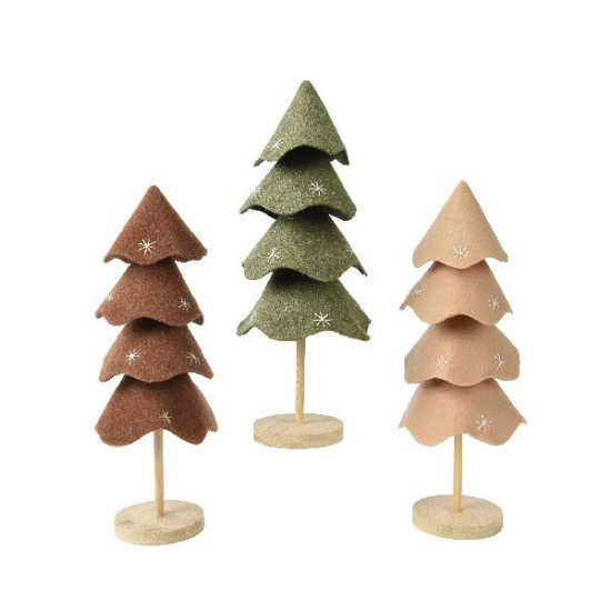 Sapin feutrine à pied 3col l16cm xi16cm xh38cm de Déco de Noël - Jardinerie Bordeaux et Libourne dans 🍽️Décoration de table d...