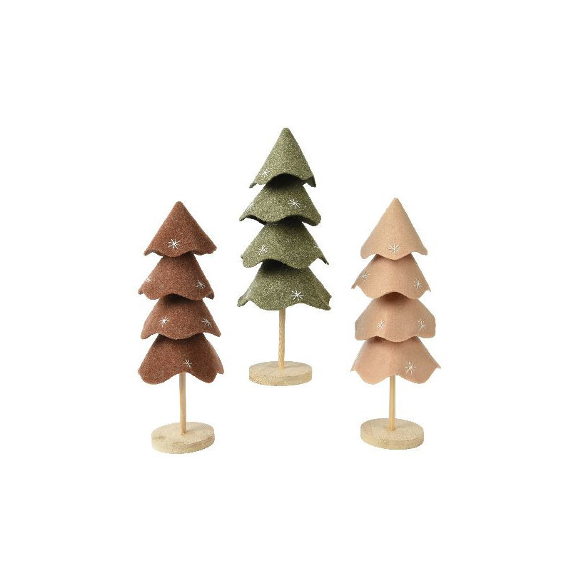 Sapin feutrine à pied 3col l16cm xi16cm xh38cm de Déco de Noël - Jardinerie Bordeaux et Libourne dans 🍽️Décoration de table d...