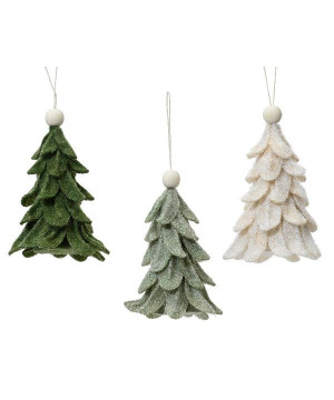 Sapin en feutrine et perles bois 3col noël 14cm de Déco de Noël - Jardinerie Bordeaux et Libourne dans 🎄Déco de sapin