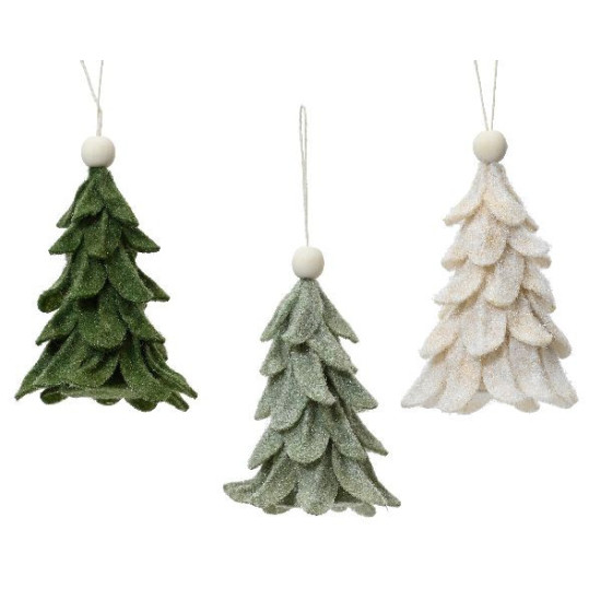 Sapin en feutrine et perles bois 3col noël 14cm de Déco de Noël - Jardinerie Bordeaux et Libourne dans 🎄Déco de sapin