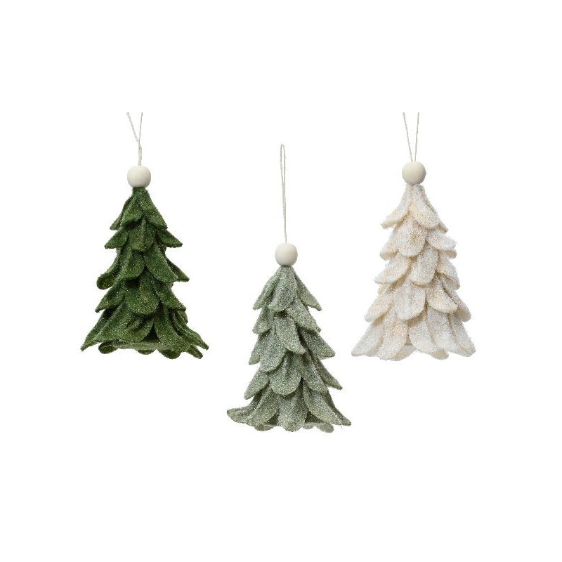 Sapin en feutrine et perles bois 3col noël 14cm de Déco de Noël - Jardinerie Bordeaux et Libourne dans 🎄Déco de sapin