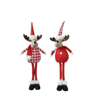 Cerf en polyester rouge l.18cm h60cm noël de Déco de Noël - Jardinerie Bordeaux et Libourne dans 🎅Figurine de Noël