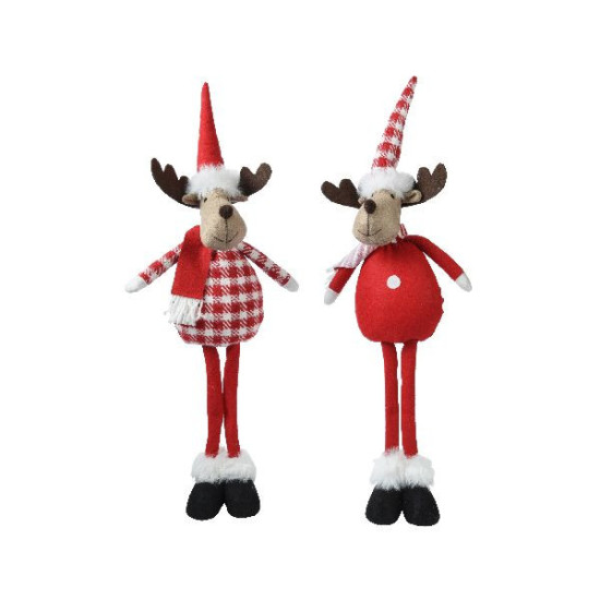 Cerf en polyester rouge l.18cm h60cm noël de Déco de Noël - Jardinerie Bordeaux et Libourne dans 🎅Figurine de Noël