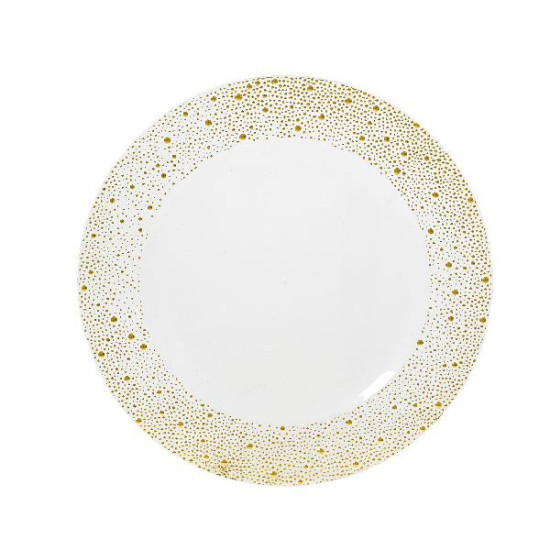 Assiette sans bordure pois orange et argent d33 de Déco de Noël - Jardinerie Bordeaux et Libourne dans 🍽️Décoration de table ...