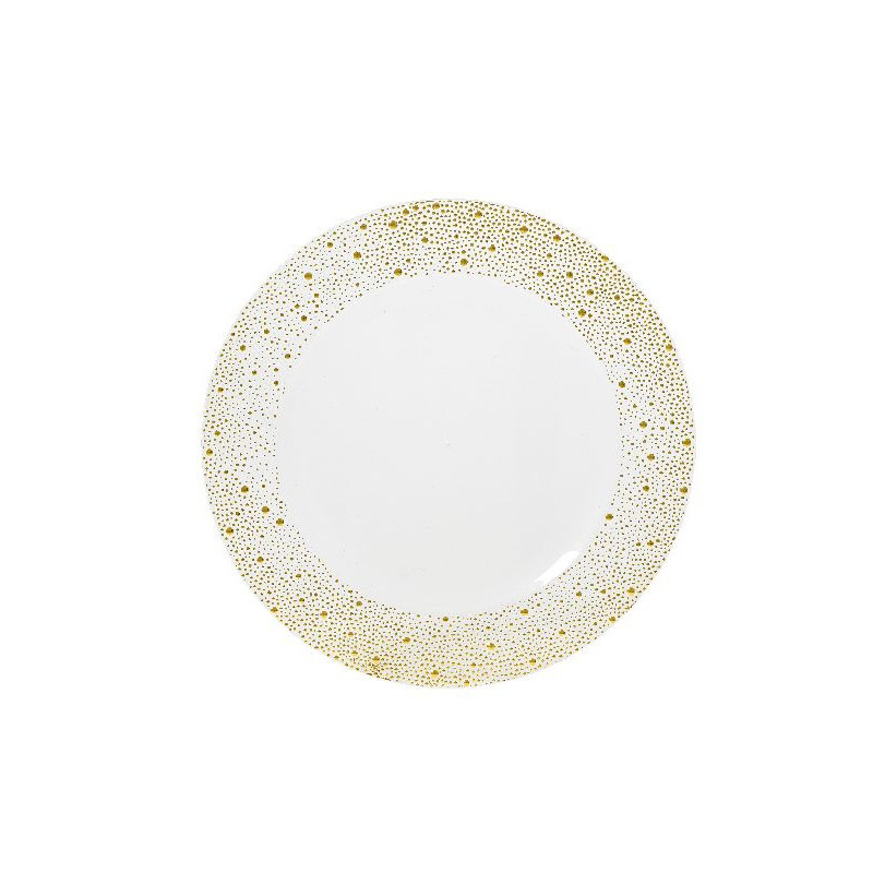 Assiette sans bordure pois orange et argent d33 de Déco de Noël - Jardinerie Bordeaux et Libourne dans 🍽️Décoration de table ...
